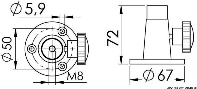 Base di fissaggio per fari