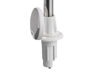 Asta luminosa completa di fanale di fonda Evoled 360° - Versione estraibile con basetta in nylon/acciaio inox lucidato