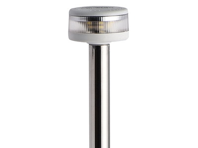 Asta luminosa completa di fanale di fonda Evoled 360° - Versione estraibile con basetta in nylon/acciaio inox lucidato