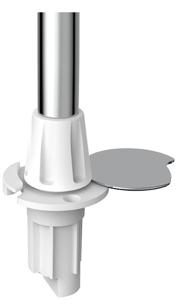 Asta luminosa completa di fanale di fonda Evoled 360° - Versione estraibile con basetta in nylon/acciaio inox lucidato