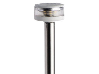 Asta luminosa completa di fanale di fonda Evoled 360° - Versione estraibile con basetta inox fissaggio a parete