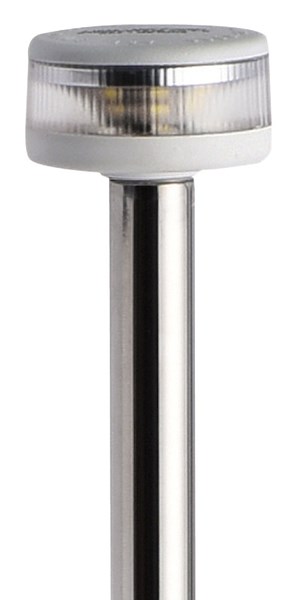 Asta luminosa completa di fanale di fonda Evoled 360° - Versione estraibile con basetta inox fissaggio a parete
