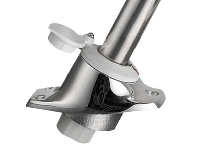 Asta luminosa completa di fanale di fonda Evoled 360° - Versione angolata ed estraibile con basetta inox fissaggi in piano