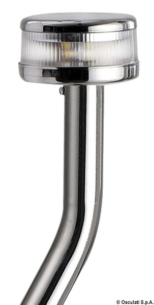 Asta luminosa completa di fanale di fonda Evoled 360° - Versione angolata ed estraibile con basetta inox fissaggi in piano