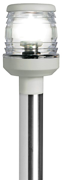 Fanale di fonda con asta telescopica inclinata con occhielli portabandiera
