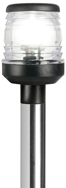 Fanale di fonda con asta telescopica inclinata con occhielli portabandiera