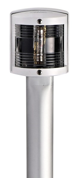 Fanale di fonda con asta Classic estraibile in alluminio con fanale di prua