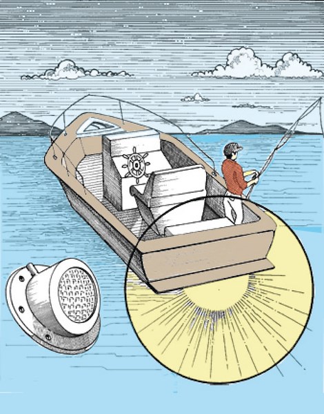 Faro da plancetta in ABS bianco completamente stagno