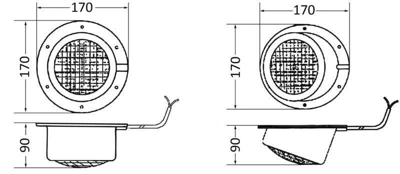 Faro da plancetta in ABS bianco completamente stagno