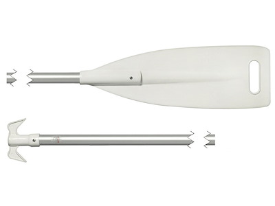 Pagaia con pala in ABS bianco e gancio d’accosto in nylon terminale