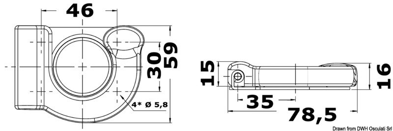Supporto per ganci d'accosto 