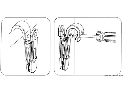 Clip fissaggio scatto 22/28 mm 