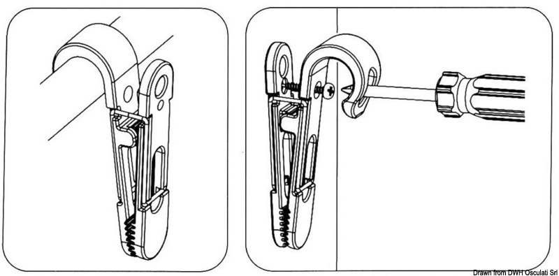 Clip fissaggio scatto 22/28 mm 