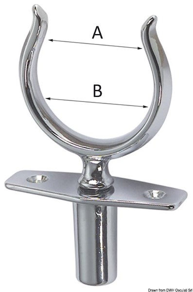 Scalmo in ottone cromato con boccola cieca