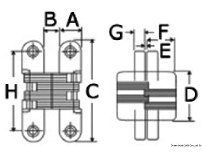 Cerniera a scomparsa per porte e sportelli AISI 304
