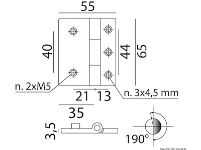 Cerniera ali asim. ot.cr.65x54 