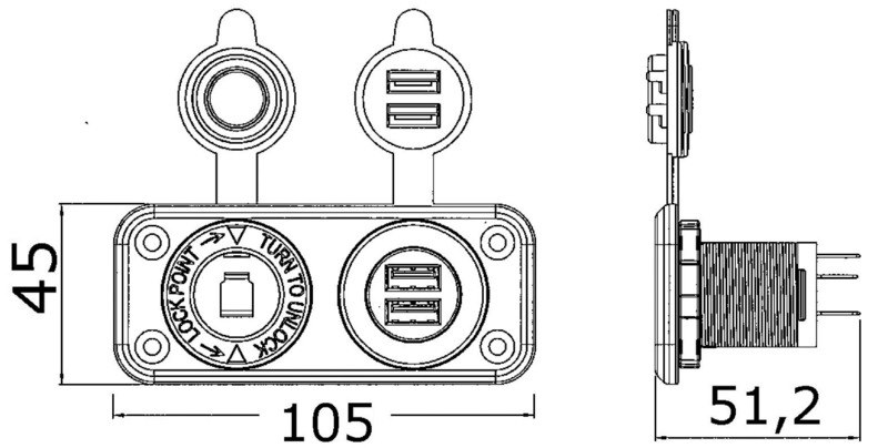 Presa accendisigari e/o USB