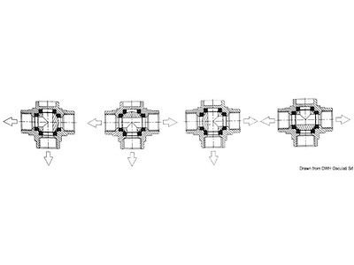 Valvola a sfera a 3 vie femmina/femmina/femmina