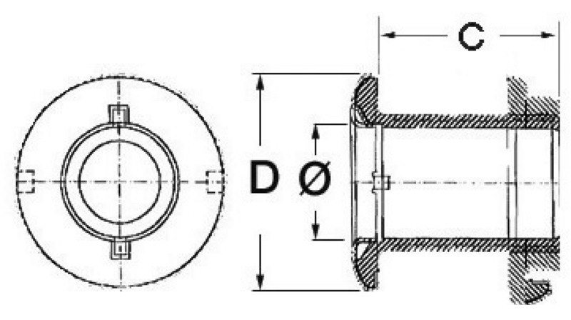 Scarico a mare inox lucido 1" 
