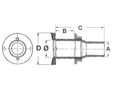 Scarico a mare a filo con portagomma
