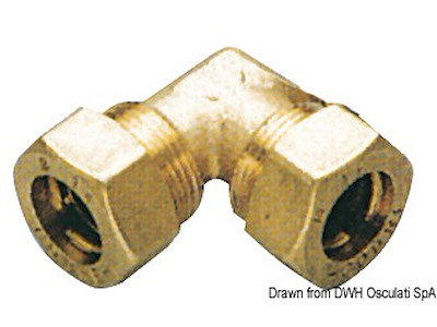 Raccordo a compressione in ottone per tubo in rame con tenuta 0 Ring