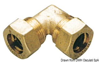 Raccordo a compressione in ottone per tubo in rame con tenuta 0 Ring