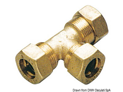 Raccordo a compressione in ottone per tubo in rame con tenuta 0 Ring