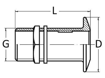Scarico a mare con testa inclinata, tutto filetto
