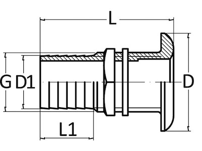 Scarico a mare con testa bombata, con portagomma