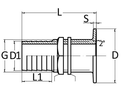 Scarico a mare con testa piatta, con portagomma