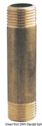 Barilotto di prolunga in ottone maschio/maschio