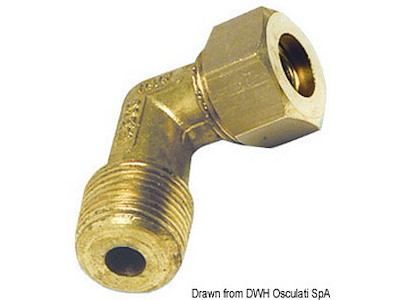 Raccordo a compressione in ottone per tubo in rame con tenuta Bicono Ottone