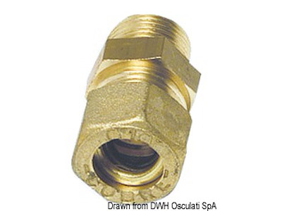 Raccordo a compressione in ottone per tubo in rame con tenuta Bicono Ottone