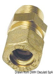 Raccordo a compressione in ottone per tubo in rame con tenuta Bicono Ottone