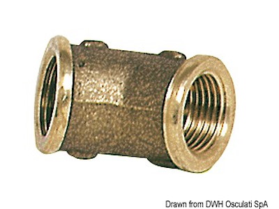 Gomito in ottone femmina/femmina a 45°