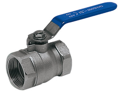 Saracinesca a sfera, in ottone nichelato, passaggio totale PN25 femmina / femmina