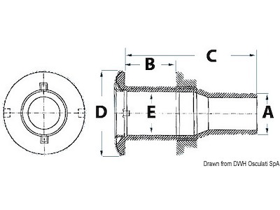Scarico a mare in nylon nero