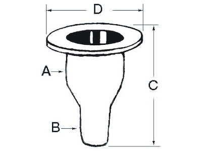 Scarico a mare con portagomma in polipropilene