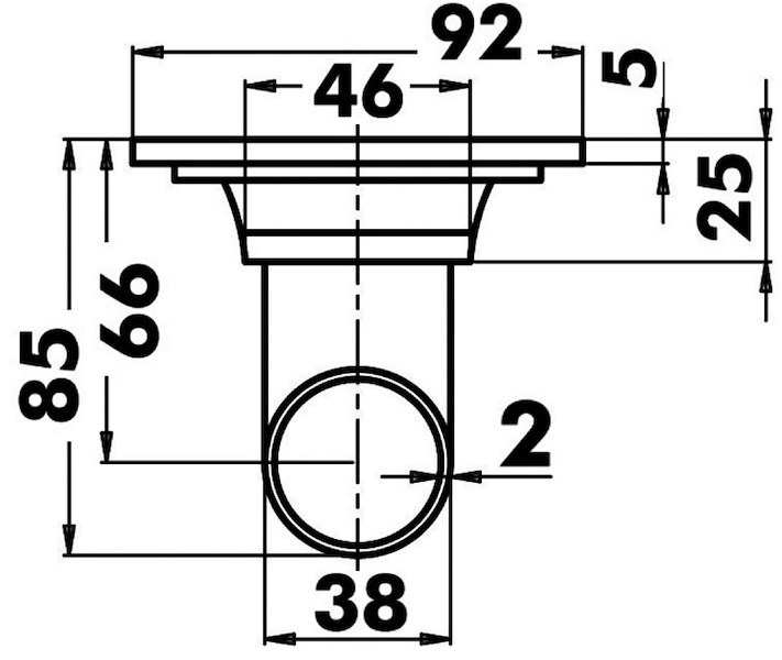 Scarico pozzetto inox ovale 
