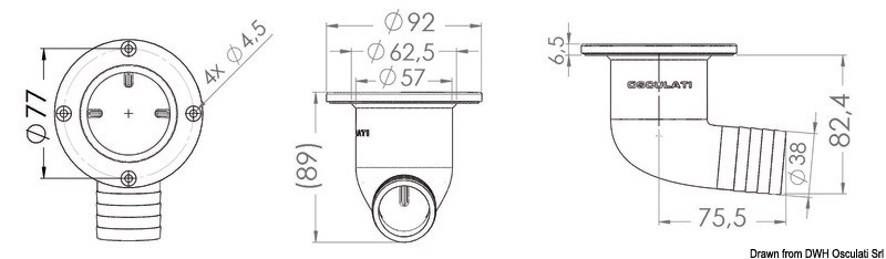 Scarico pozzetto 90° 