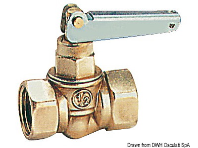 Rubinetto intercettazione carburante a grande passaggio con levetta rotante di 180°a molla