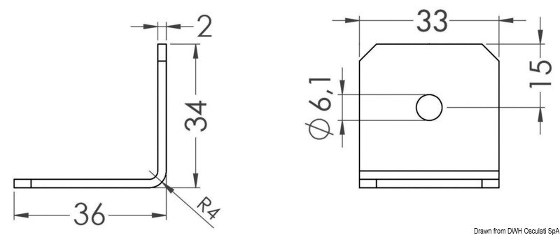 Staffa inox per comando flessibile a distanza 