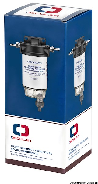Filtro benzina + separatore acqua/carburante con cartuccia da 10 micron