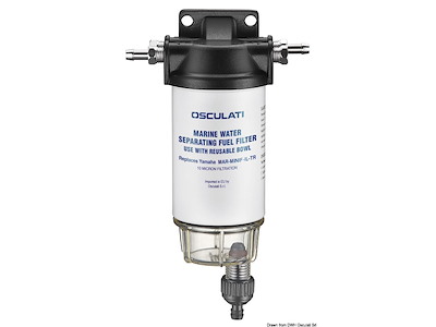 Filtro benzina + separatore acqua/carburante con cartuccia da 10 micron