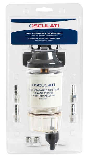 Filtro + separatore acqua/carburante con cartuccia da 10 micron