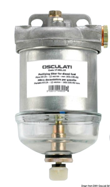 Filtro decantatore per gasolio fabbricato in alluminio pressofuso