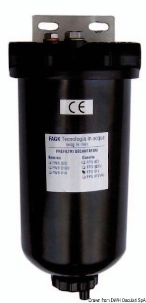 Prefiltro decantatore con elemento filtrante in rete inox 150 micron