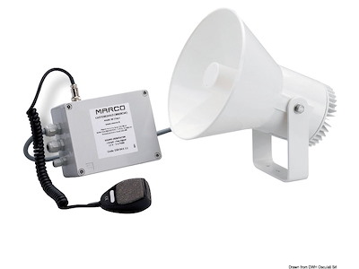 Tromba MARCO elettronica con amplificatore per imbarcazioni dai 12 ai 20 metri