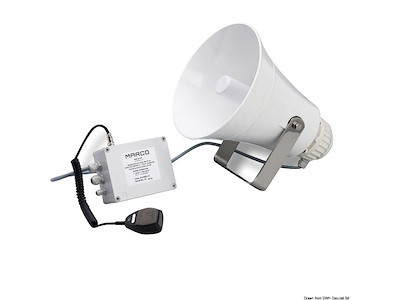 Tromba MARCO elettronica con amplificatore per imbarcazioni dai 20 ai 75 metri