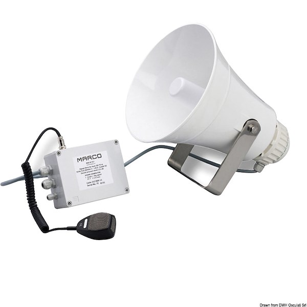 Tromba MARCO elettronica con amplificatore per imbarcazioni dai 20 ai 75 metri